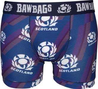 Bawbags Scotland Rugby Winger Technical Boxer Shorts XXL - New Perfect Rugby Gift for Him Coaches Men Boys All Ages 95% Polyester Blue