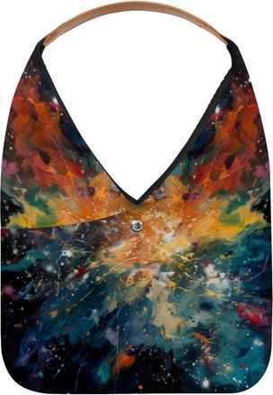 Generic Mystery Abstract Colorful Starry Sky Reusable Lightweight Grocery Bags - Foldable Into Compact Pouch, Washable & Sturdy, Multipurpose for Shopping and