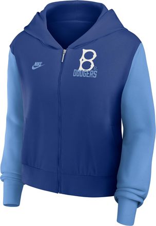 Nike Brooklyn Dodgers Cooperstown Nike Womens MLB Full-Zip Hoodie in Blue | 035D153NKB-NCX