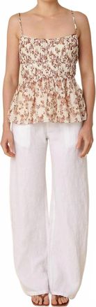 Olivaceous Carina Linen Pant In White