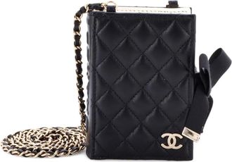 Chanel CC Book Card Holder with Chain Quilted Lambskin crossbody bag - Zwart