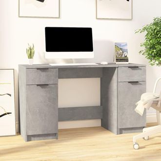 vidaXL Vidaxl - Escritorio Con Armario Lateral Contrachapada Gris Hormig&oacute;n