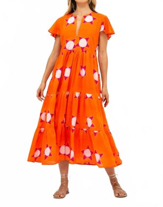 Oliphant V-Neck Maxi Dress In Mela Orange