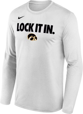 Nike Iowa 2026 On-Court Bench Nike Mens Dri-FIT College Long-Sleeve T-Shirt in White | M22284P870IOWA-WHT