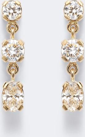 Sophie Bille Brahe Amis Ovale 18kt gold drop earrings with diamonds
