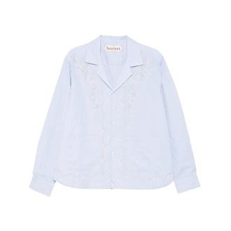 Baziszt Casual Shirts, male, Blue, Size: XL Eyelet Detail Shirt