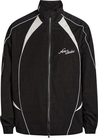 Acne Studios Tech Logo-embroidery Poplin Jacket - Black - 46 (IT46 / S)
