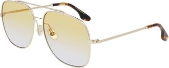 Victoria Beckham Gold Metal Womens Sunglasses