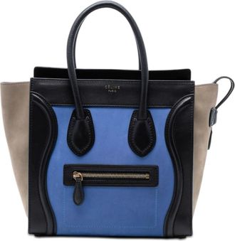 Celine Pre-owned Celine Micro Tricolor Calfskin and Suede Luggage Tote Ladies HP0I0NTMXL6MR08I