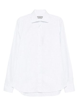 Canali checked cotton shirt - White
