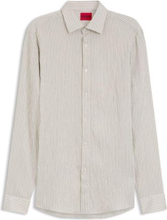 HUGO BOSS Modern-fit shirt in striped seersucker