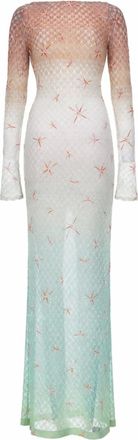 Missoni Multicolor Ombre Boat Neck Maxi Dress