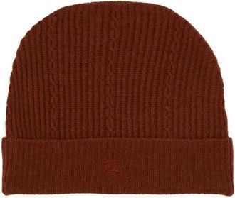 Etro Beanie Muts met Logo - Dames - Hoeden - Rood - ONE Size - Wol - Accessoires