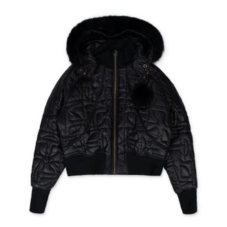 Telfar Black DM Quilted Bomber Down Jacket