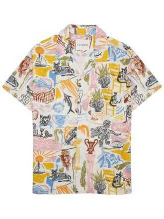 Closed Vibrant Abstract Print Cotton Shirt