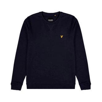 Lyle & Scott Round-neck Knitwear, male, Blue, Size: S Cotton Crew Neck Sweatshirt