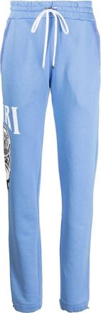 Amiri graphic-print drawstring sweatpants - women - Cotton - S - Blue