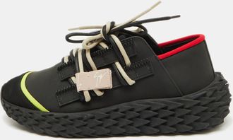 Giuseppe Zanotti Black Mesh And Rubber Urchin Sneakers