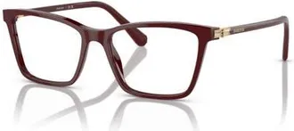 Swarovski 53mm Rectangle optical glasses in Red at Nordstrom