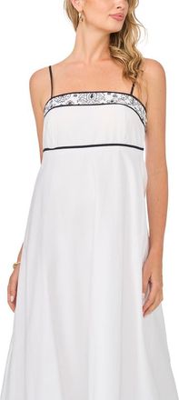Vince Camuto Square Neck Cotton Dress in Rich Black at Nordstrom, Size X-Small