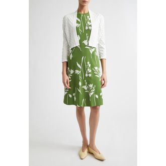 Lela Rose Diamond Pointelle Bolero in Ivory at Nordstrom, Size X-Large