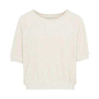 By-Bar Amsterdam Slub Top Korte Mouw Neva Style - Dames - T-shirts - Beige - L - Katoen - Tops