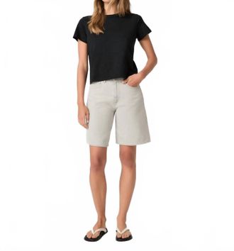Paige Faye High Rise Bermuda Short In Pacific Haze