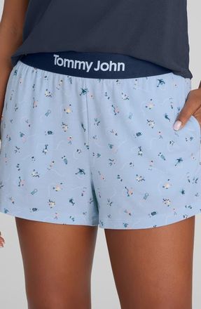 Tommy John Second Skin Pajama Shorts in Cashmere Blue Ice Skater at Nordstrom, Size X-Large