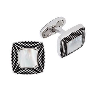 Link Up Granulated Soft Square Gemstone Inlay Cufflinks in White at Nordstrom