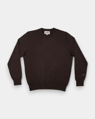 MC2 Saint Barth Regent Merino Sweater - Heren - Ronde hals truien - Bruin - L - Wol - Truien & Vesten