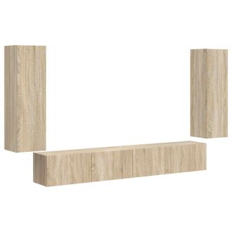 vidaXL Conjunto De Mueble Para Tv De Pared 4 Pcs Roble Sonoma Vidaxl