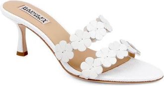 Badgley Mischka Watertown Pointed Toe Slide Sandal in White Leather at Nordstrom, Size 6.5
