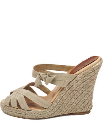 Christian Louboutin 2024 125mm Delfin mules - women - Rubber/Leather/Fabric/Leather - 39 - Neutrals