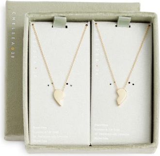Chelsea28 Set of 2 Demi Fine Mommy & Me Heart Pendant Necklaces in Gold at Nordstrom