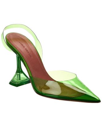 Amina Muaddi Holli Glass Vinyl Slingback Pump