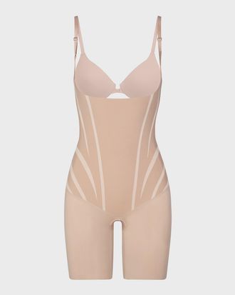 Spanx Super Sculpt Open-Bust Mid-Thigh Bodysuit