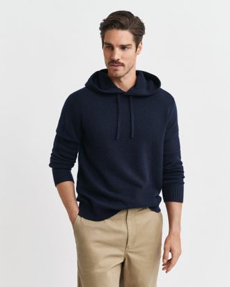 GANT Men Cashmere Blend Hoodie (4XL) EVENING BLUE