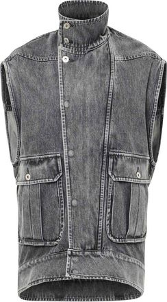J.W.Anderson high-neck denim gilet - Grey