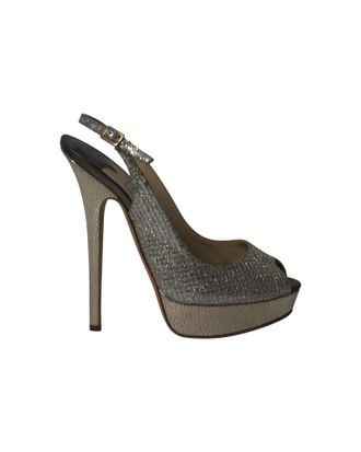 Jimmy Choo London Jimmy Choo Vita Glitter Hakken in Champagne Leer