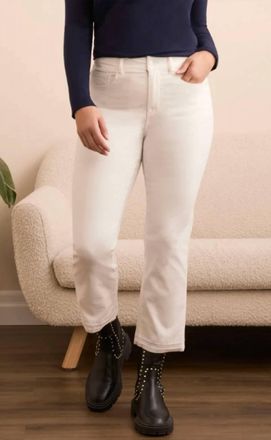 Tribal Sophia Curvy Micro Flare Jeans In Eggshell