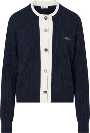 Liu Jo Vest met juwelenknopen - Dames - Truien - Blauw - Maat: M Wol