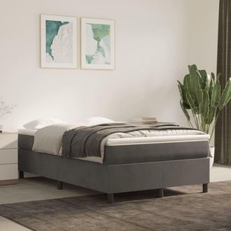 vidaXL Estructura De Cama Sin Colch&oacute;n Terciopelo Gris Oscuro 120x200cm Vidaxl