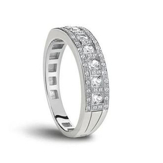 Damiani Belle epoque White Gold Diamond Ring, Size 17