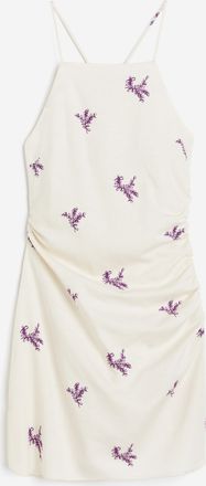 H&M Drapiertes Kleid - Cremefarben/Beeren