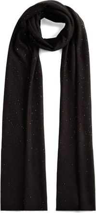 Fabiana Filippi Accessoires, Dames, Zwart, ONE Size, Pailletten, Zwart Paillet Geribbeld Sjaal