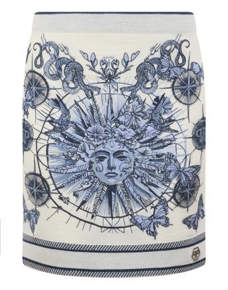 Philipp Plein Knitted Mini Skirt Butterfly Tattoo