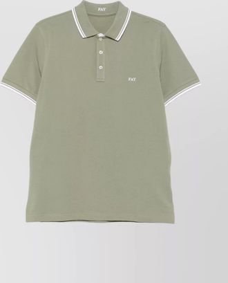 Fay polo collar with short side slits