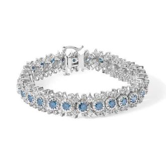House of Brilliance 14K White Gold 10.0 Cttw Diamond Floral Cluster Link Bracelet at Nordstrom