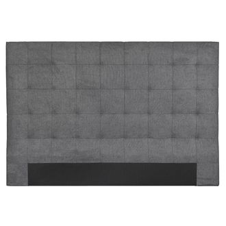 Miliboo Miliboo - Cabecero De Cama En Tela Acolchada Gris Antracita 180 Cm Halciona