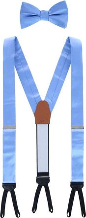 Trafalgar Store Sutton Solid Color Silk Brace and Bow Tie Combo in Light Blue at Nordstrom